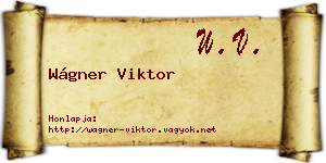 Wágner Viktor névjegykártya